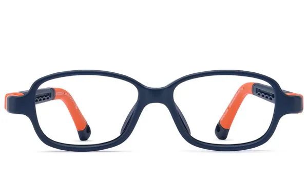 Front view of a navy and orange Nano children’s frame