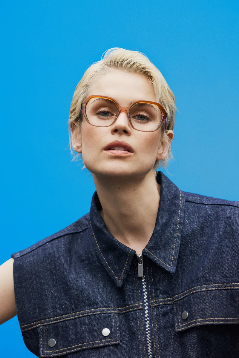 ProDesign Denmark optical frame worn by a model