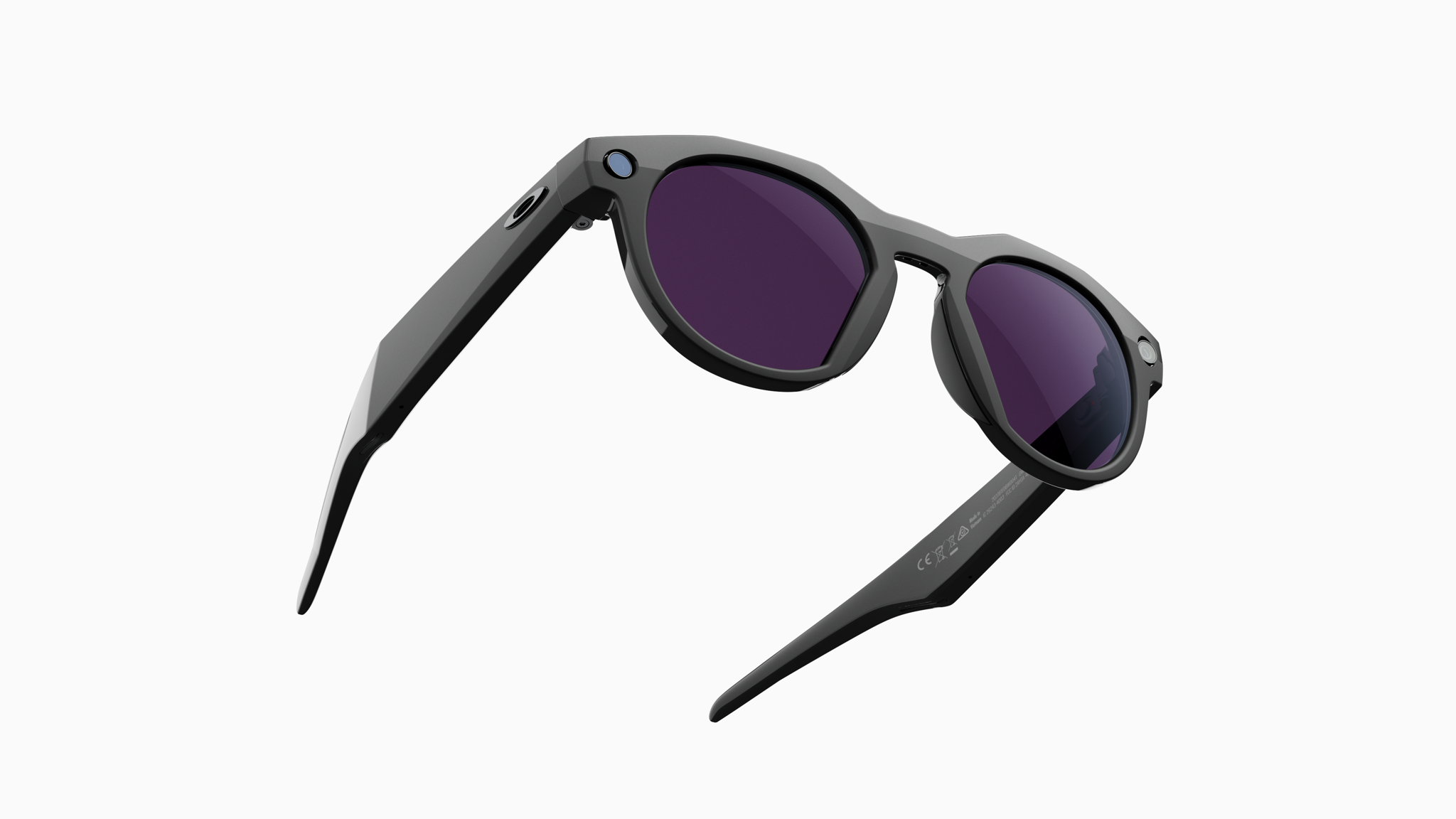 Black Oakley Meta HSTN smart glasses with purple lenses